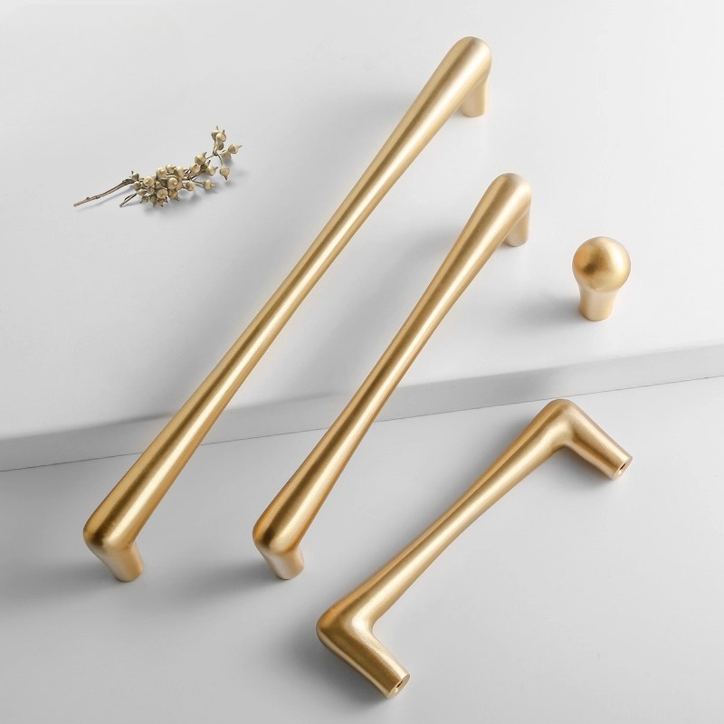 Furniture And Kitchen Hardware Fitting - Nordische Messing-Möbelgriffe, goldene Griffe für Kleiderschrank
