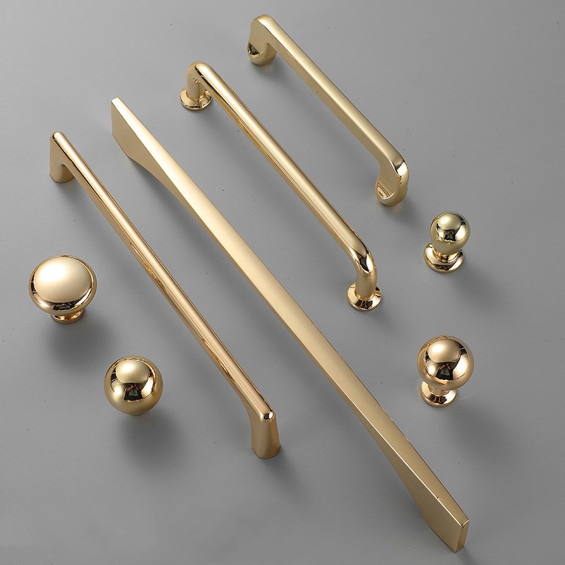 Drawer Pull Gold - Zinklegierung Hellgold Küchenschrank-Türgriff Moderne Schrankknöpfe Möbel-Schubladengriffe