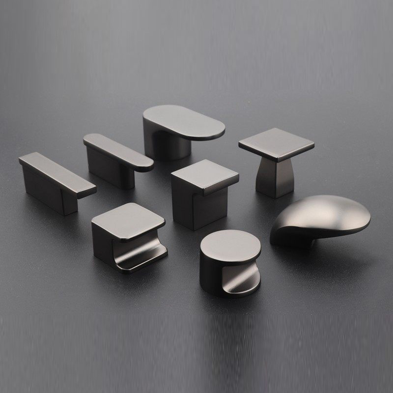 Furniture Hardware High End - 1 Stück Schwarzer Nickel Mattgrauer Kleiderschrank-Türgriff