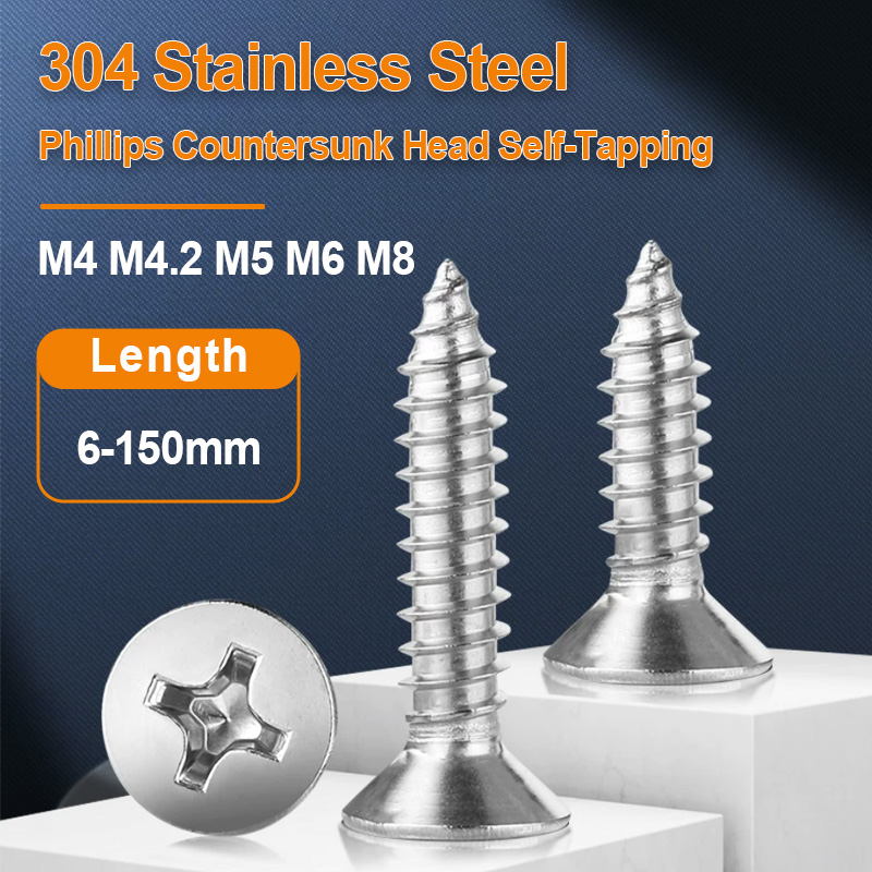 Furniture Ka Hardware - KA 304 Edelstahl-Phillips-Senkkopfschrauben mit Gewindebohrer M4-M8