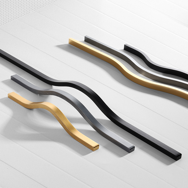 Drawer Pull Gold - Galvanisierte Schrankgriffe aus gebürstetem Gold –