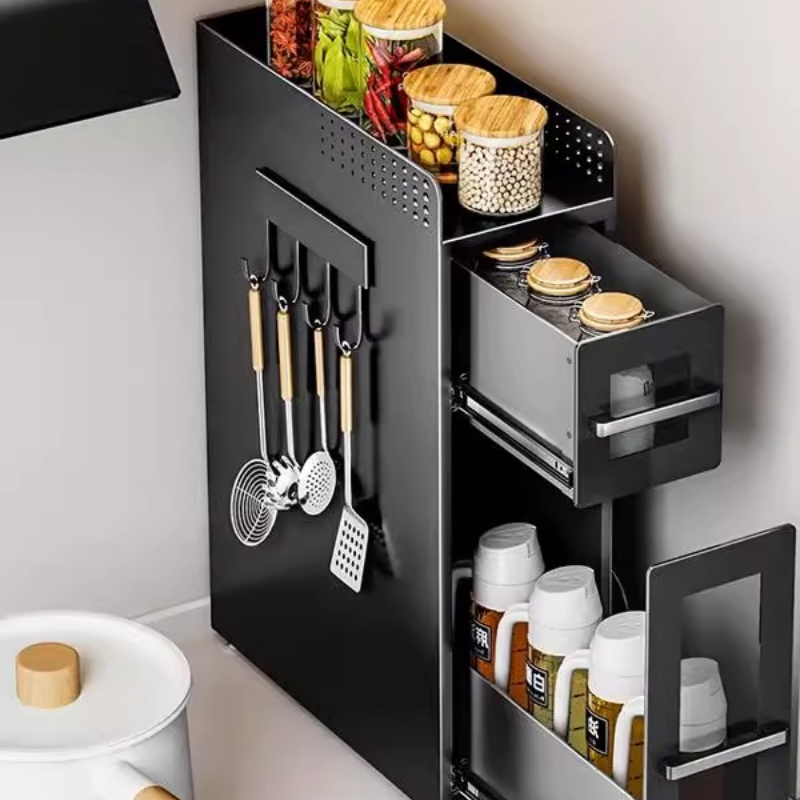 Cabinet Hinge Overlay - Ausziehbarer Eck-Gewürzregal-Organizer – Küchenregal mit großem
