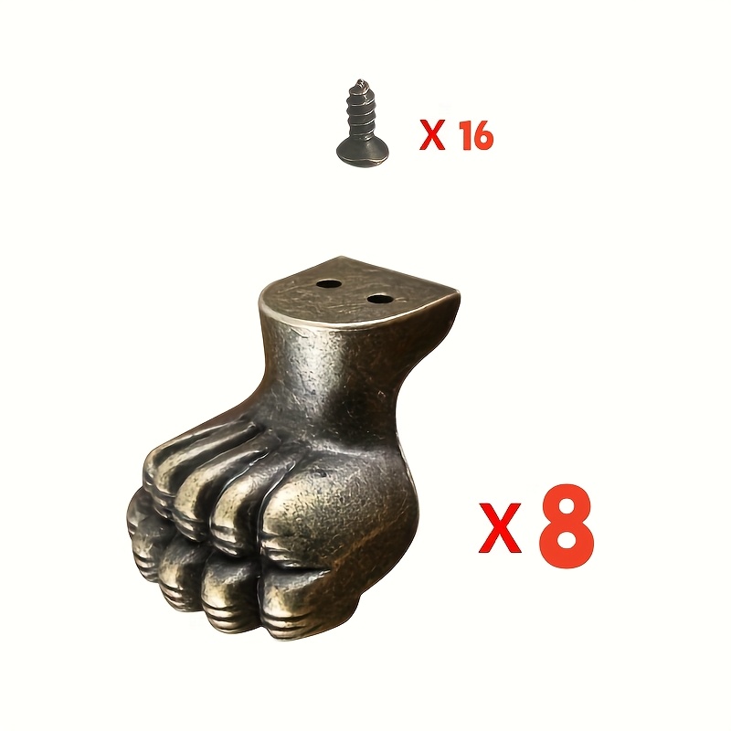 Cabinet Hinge Overlay - 8 Stück antike Messing-Schmuckfüße, Schrankbeschützer für
