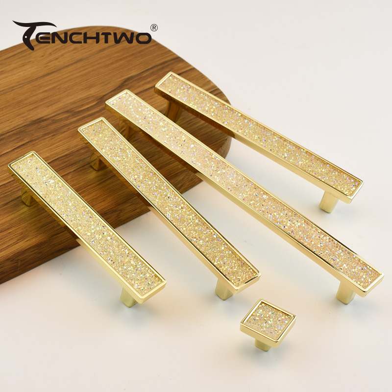 Furniture And Kitchen Hardware Fitting - Gold Kristall Diamant Möbelgriff Tür Kleiderschrank
