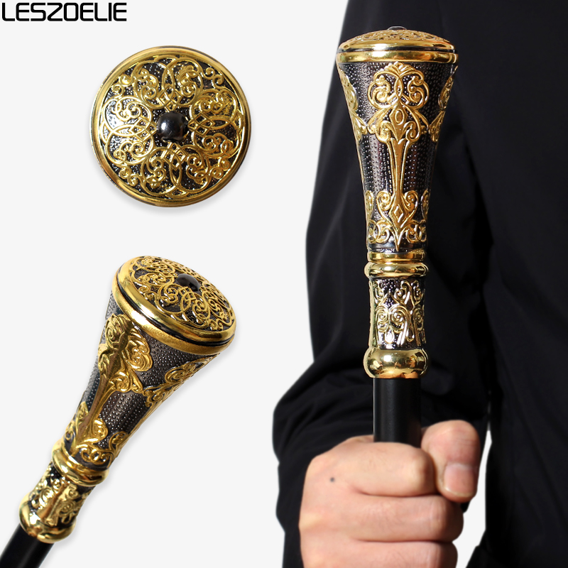 Zinc Furniture Hardware - Luxuriöser Gold & Schwarzer Gehstock mit