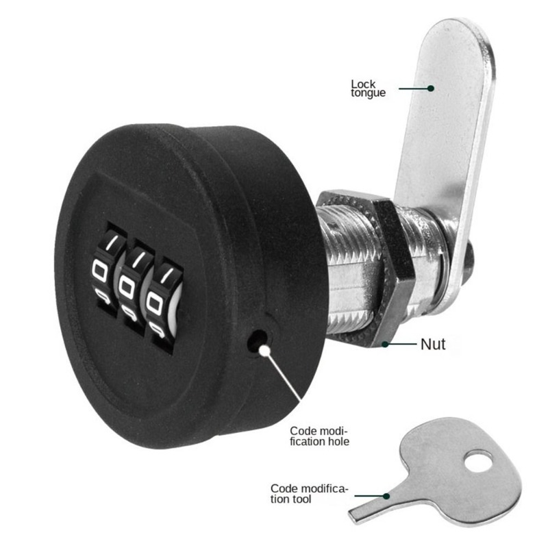 Furniture Hardware Lock - Schubladen-Passwortschloss, 20/30 mm Gewindelänge, Schrank, Briefkasten,