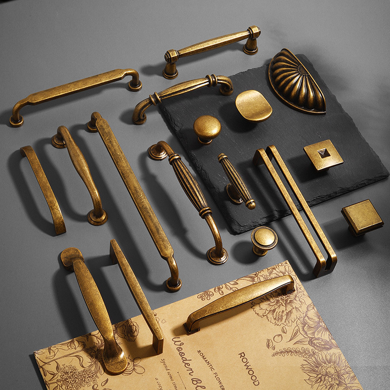 Furniture And Kitchen Hardware Fitting - Nordische Vintage-Griffe für Möbel, bronzefarbene Griffe